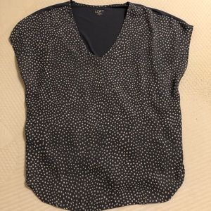 Loft grey and white spotted shirt size Medium